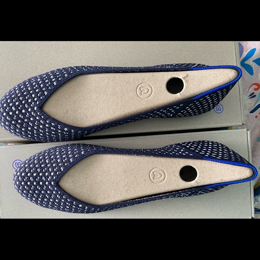 Rothys Maritime Honeycomb Navy flats
